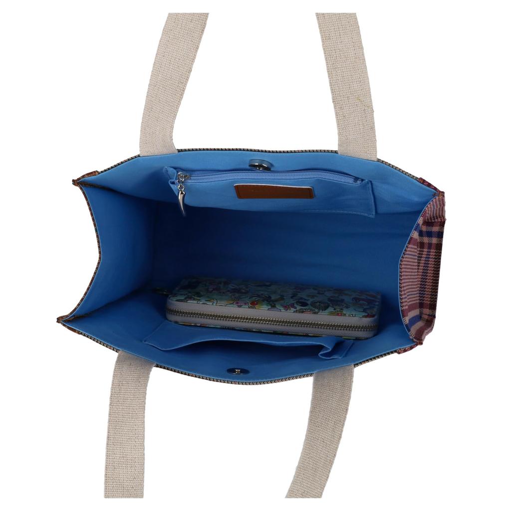 Tsumori Chisato Frame Check Kiraneko Tote Bag Blue