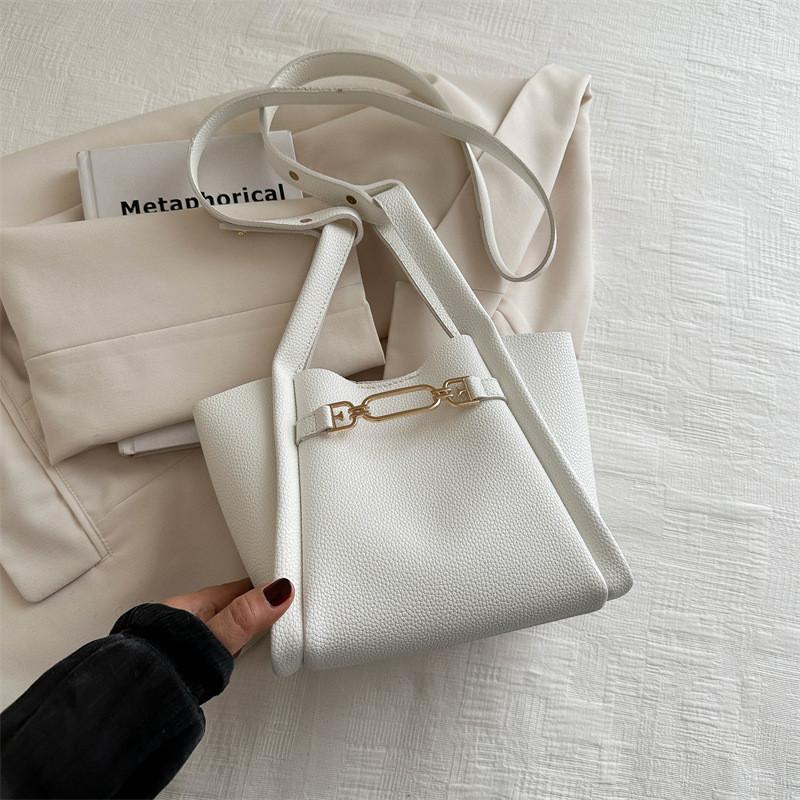 2024 New Popular Simple Bucket Bag Women Street Fashion Pu Shoulder Bag