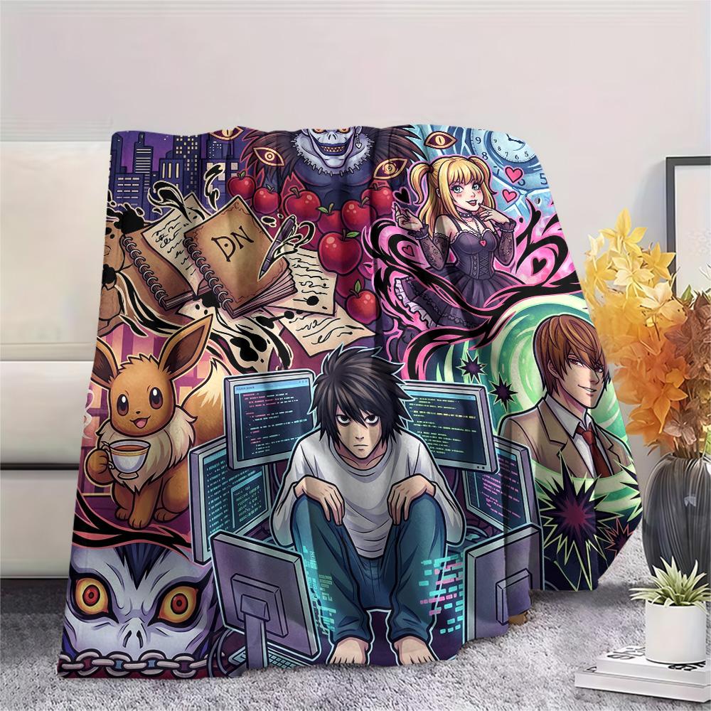Death Note Print Flannel Blanket, Ultra Soft High Quality All Seasons Warm Throw, Home Decor Cozy Blanket, Perfect Christmas Gift