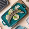 Rectangular Double Ear Oven Grill Plate Large Ceramic Household Fish Plate Grill Plates Household Vegetable Ceramic Plates