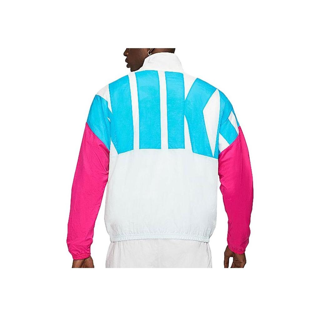 Nike Woven Stand Collar Color Block Retro Sports Casual Jacket Long Sleeve Men Jacket White CW7349-100