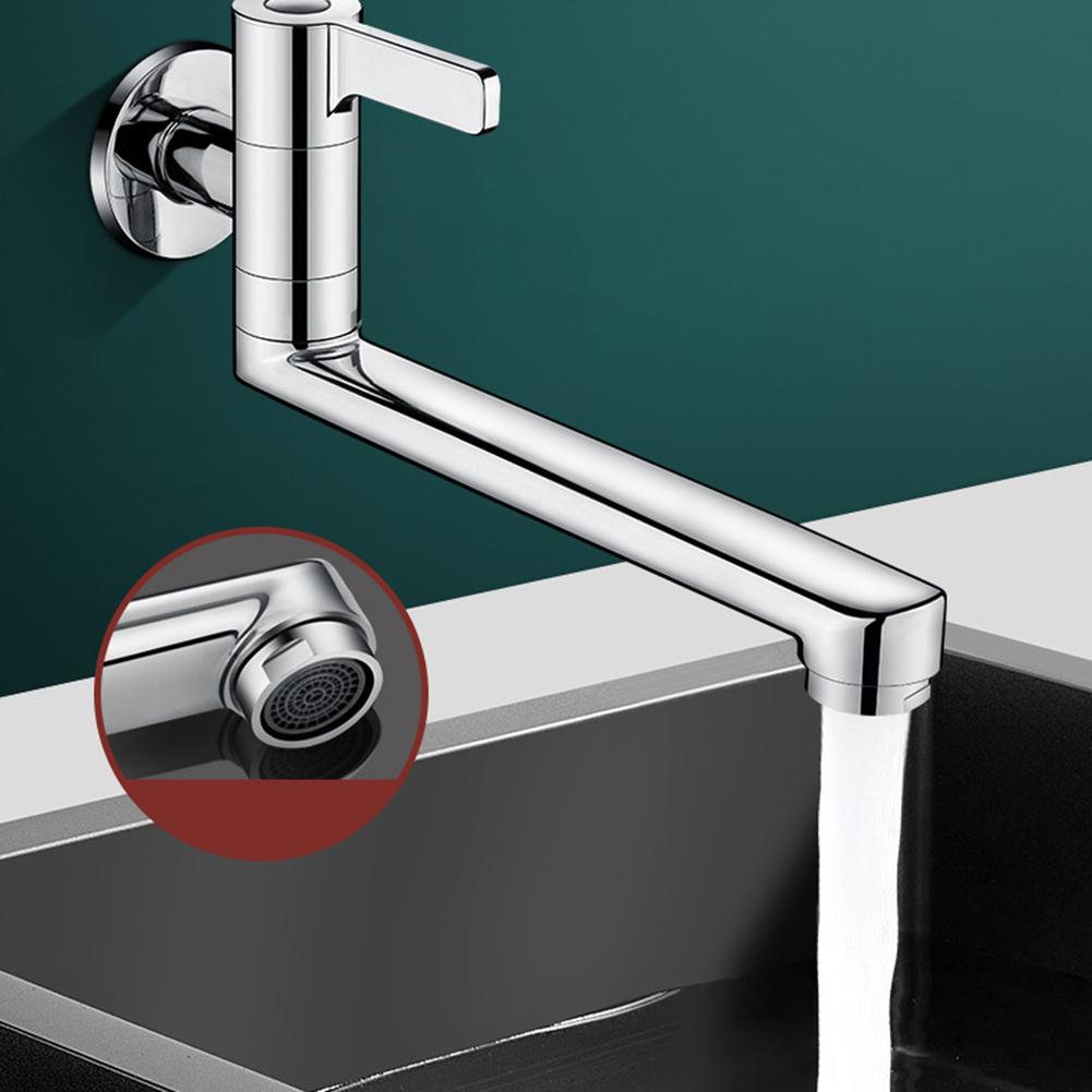 Wall Mounted Rotatable Single Cold Kitchen Sink Faucet 304 Stainless Steel