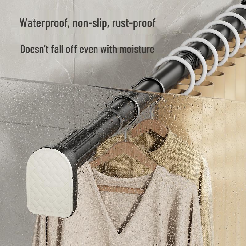 Retractable Stainless Steel Clothesline & Shower Curtain Rod Combo for Balcony and Bathroom
