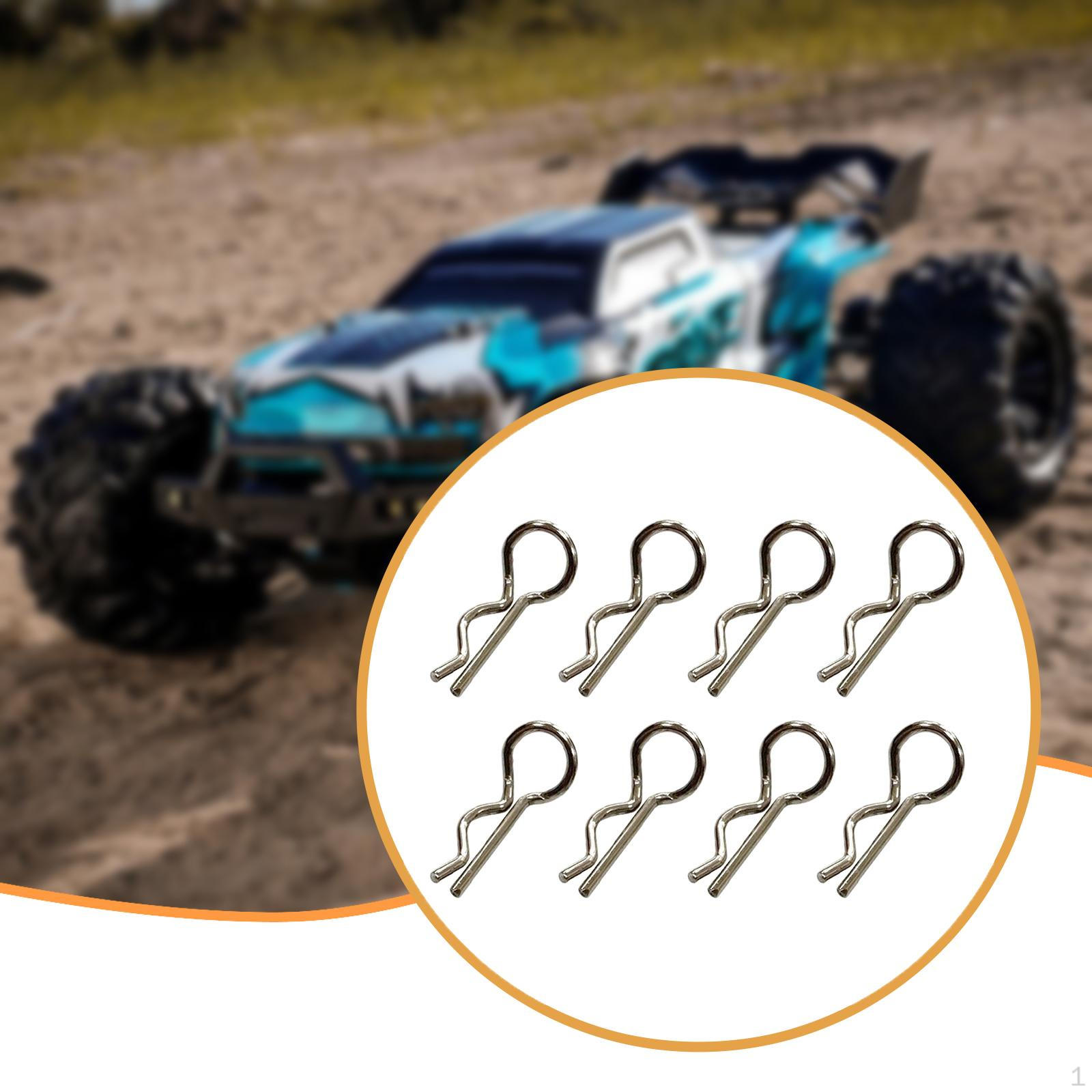 

8Pcs RC Body Clips R Type Pins Universal Metal Spare Parts for 16106Pro 16201 16307Pro 16307