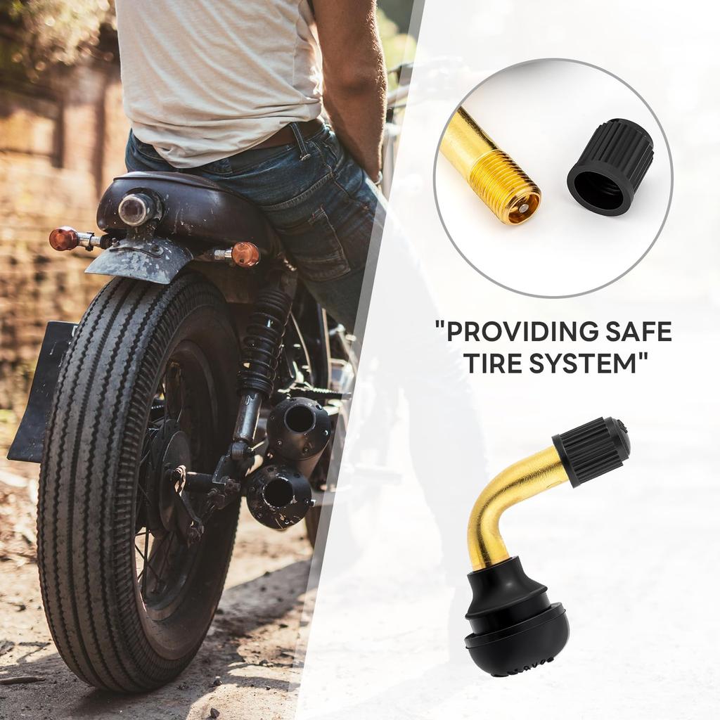 2 Stück pvr70 Ventilschaft Biegung 90 Grad Winkel, Messingschaft, Einrast-Gummifuß, kompatibel