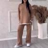 2025 Autumn/Winter Color Block Knit Sweater and Pants Set for Women