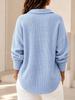 2026 Europa & Amerika Damen Waffelstrick Langarm Poloshirt - Herbstkollektion