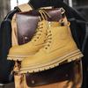New Cool Men Women Cow Leather Boots Street High Top Casual Shoes Warm Plush Ankle Boots