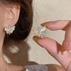 Elegant Cubic Zirconia Butterfly Stud Earrings with Drip Glaze