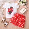 Children's Clothing Girls Summer Shorts Set Children Baby Summer Short-sleeved Printed Top Casual Sports Two-piece Set Thin