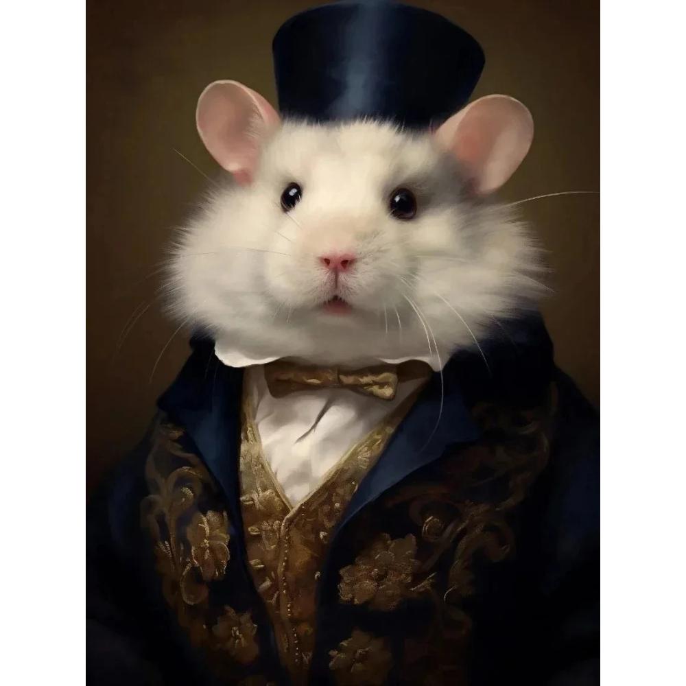 Vintage Palace Aristocrat Gorgeous Costume Animal Tiger Lion Rabbit Art Poster Canvas Paintings Wall Art HD Pictures Home Decor