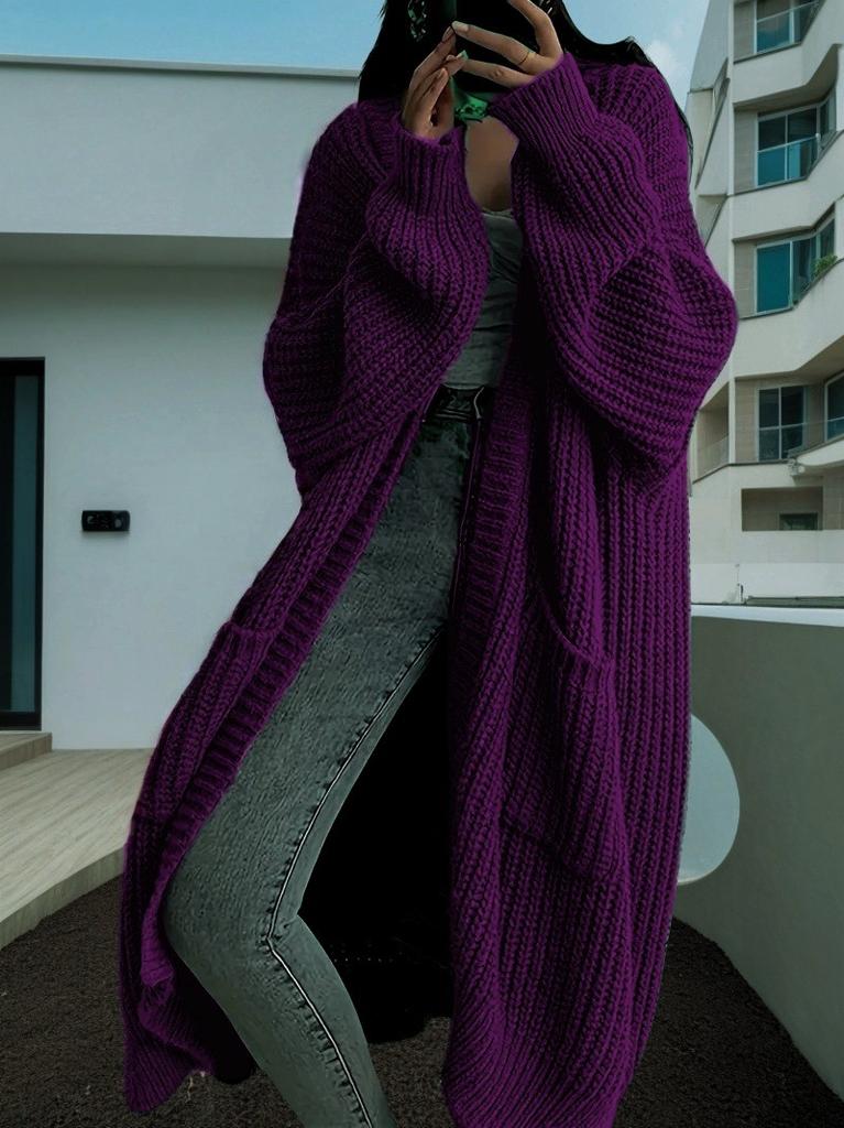 New long lazy wind sweater women's autumn and winter loose and versatile long-sleeved knitted cardigan jacket buttons 13 colors