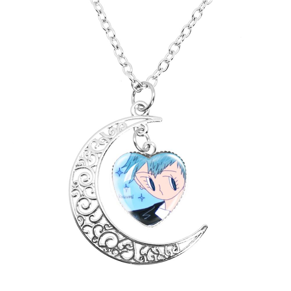 Anime Paradise Kiss Yukari Hayasaka Miwako Sakurada The Moon Necklace Glass Heart Shape Pendant Necklace Jewelry Charm Fans Gift