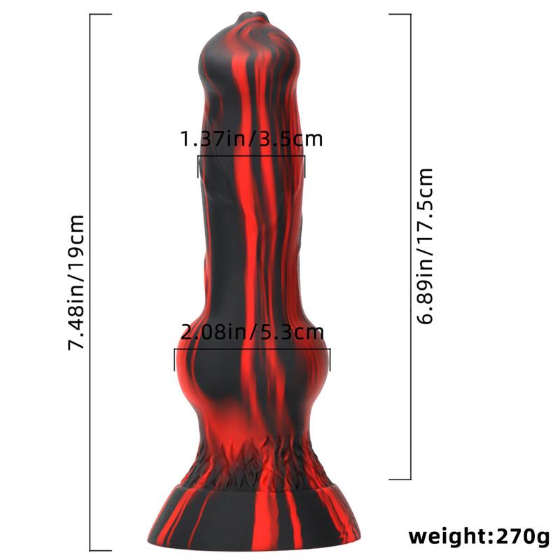 Dildo Pene di Cane Senza Uova Simulato Colore Misto per Donna Dispositivo di Masturbazione Corte Posteriore Grande Plug Anale Strumento di Espansione Anale