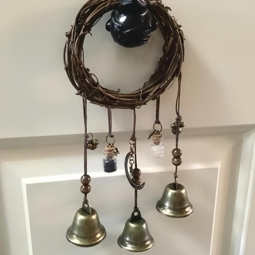 Witch Vine Ring Bell Door Handle Pendant Vine Wind Chime for Window Sill Hanging Home Decoration Wall Hanging Commemoration