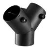 Diesel Heater Connector, 75mm Diesel Heater Duct Connector Accessories, 3-Way Y Branch Diesels Heaters Air Vent Duct with 2 90° Rotatable Valves,