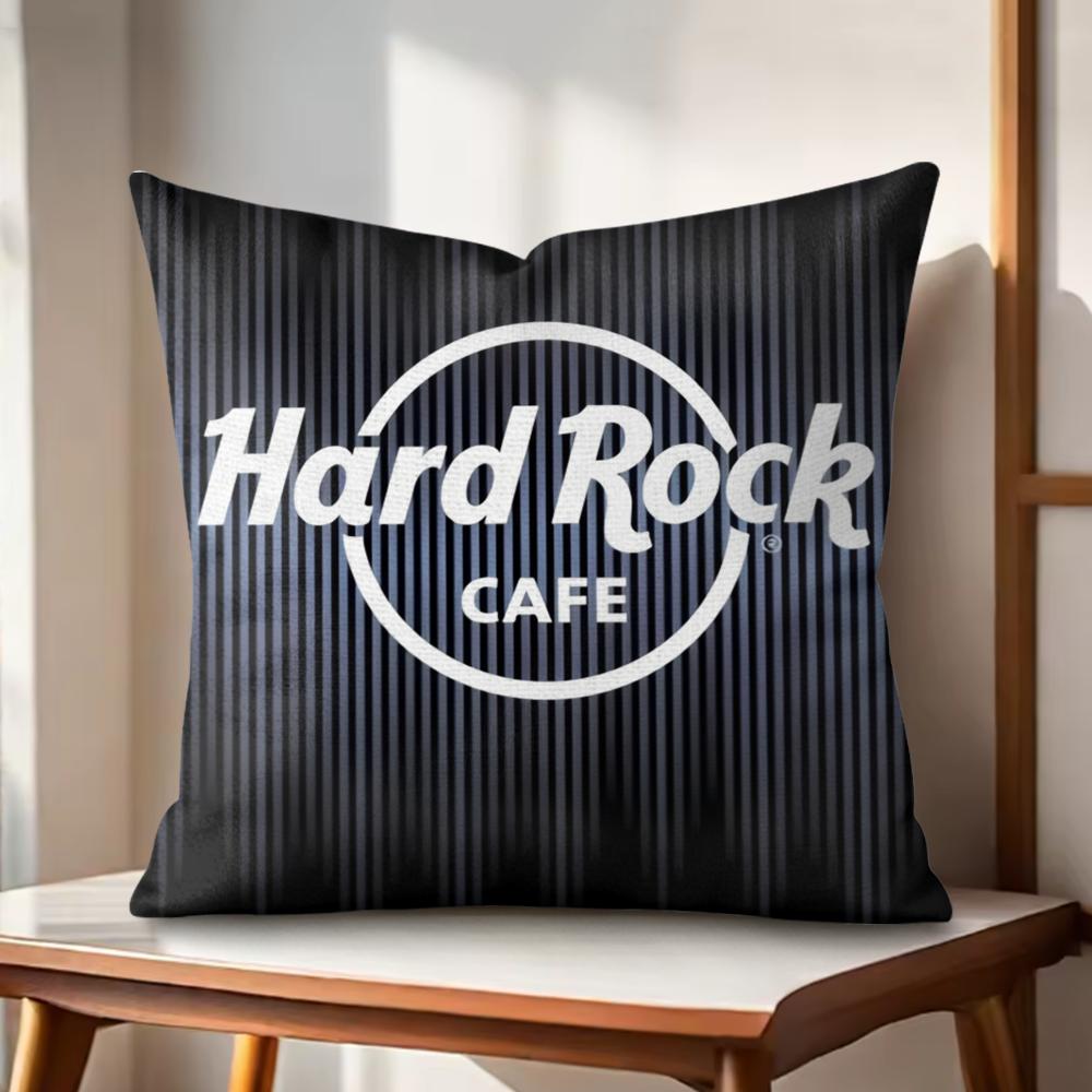 Luxury HHardrock Cafe Cushion Cover Natural Linen Organic Fabric DoubleSided Printing Couch Pillow Covers Home Decor