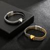 6mm Two-Color Stitching Chain Men's 316L Stainless Steel Trendy Bracelet Jewelry