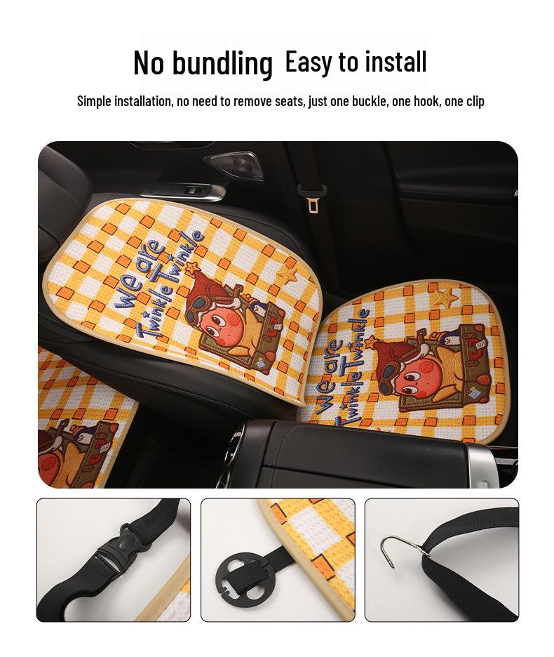 Cute Female Cartoon Car Seat Cushion for Xiaopeng MONA M03/P7/G6/G7/G3 - All Seasons