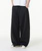 MOZMOZ Plain Side-Pleated Wide Training Pants Black