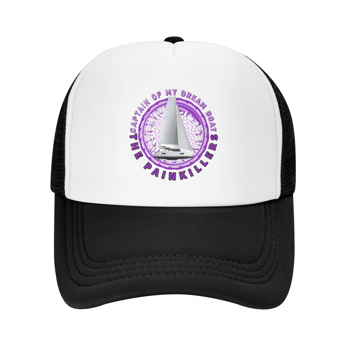 

On white hat Purple Custom Captain of my dream boat Fountaine Pajot CatamaranCap Baseball Cap Hats Hat For Man Women S