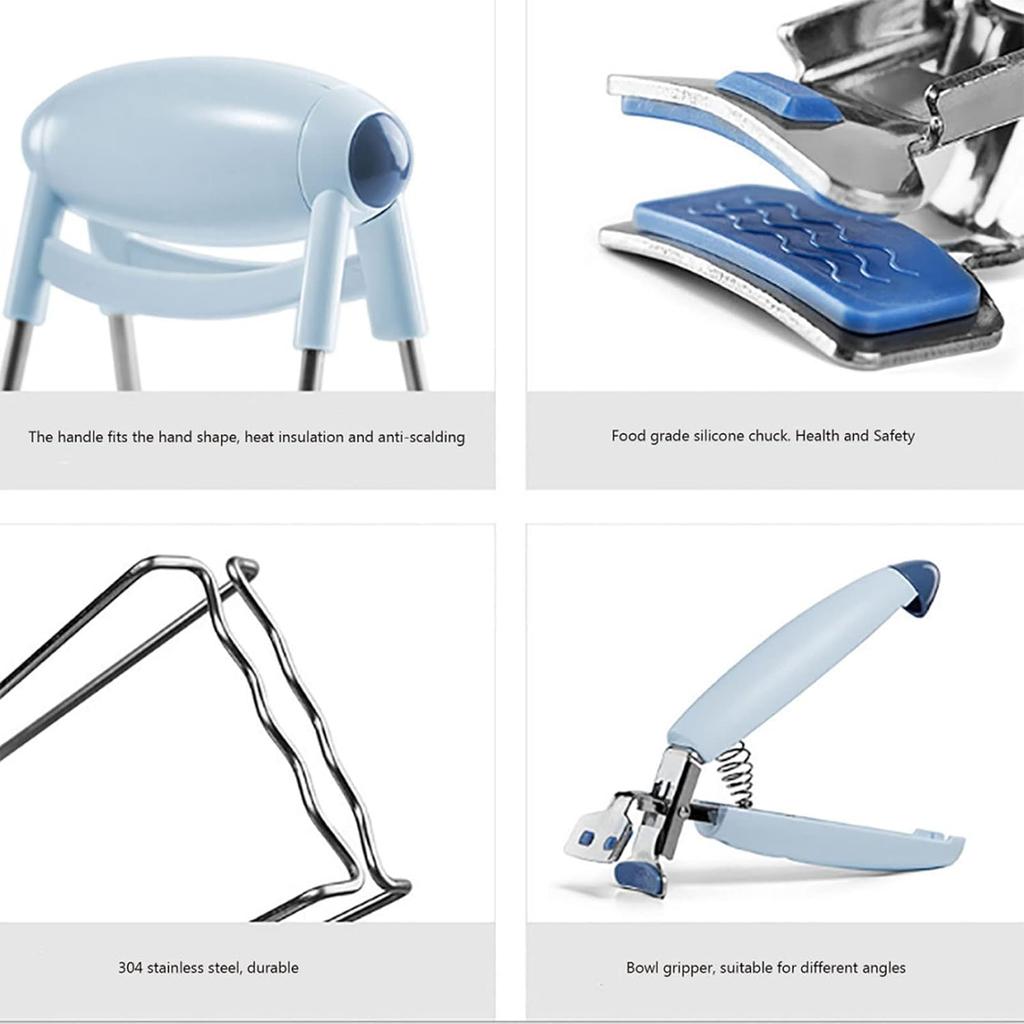 Plate Gripper, Anti-scalding Bowl Clamp, Stainless Steel Hot Bowl Dish Pan Clip, Kitchen Plate Retriever Tongs for Kitchen Home Restaurant Cooking