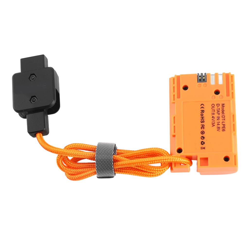 ZGCINE DT LPE6 D Tap To LP E6NH Dummy Battery with Braided Wire DC Coupler Accessory for Canon R R5 R6 R5 C R7 R6 Mark