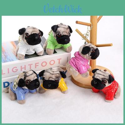 Plush Pug Dog Keychain With Soft Cotton Filling For Girls And Gift Lovers