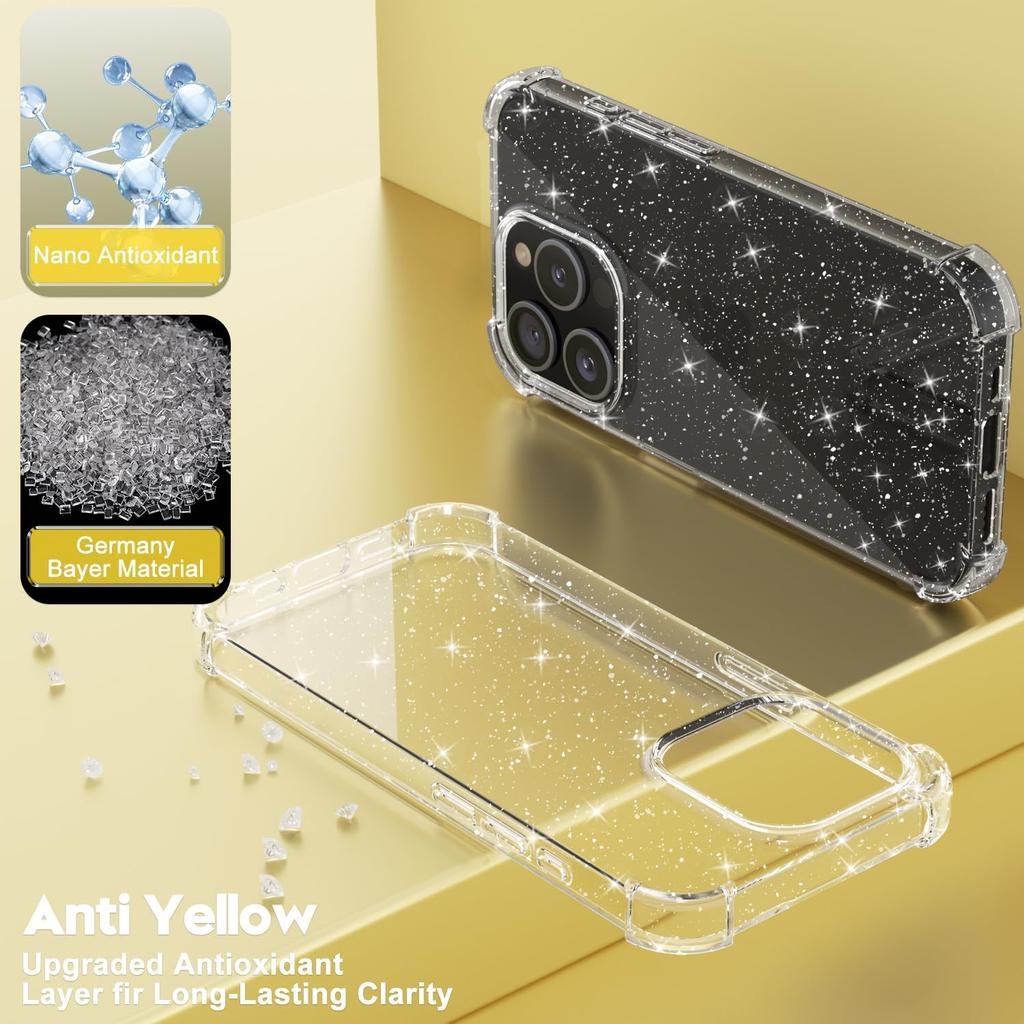 Glitter Clear Phone Case for Iphone 15 Pro Max 14 Plus 13 Mini 12 11 X Xs Xr 8 7 Se 2022 2020 15Pro 14Pro 13Pro 12Pro Silicone Cover Phone Accessories