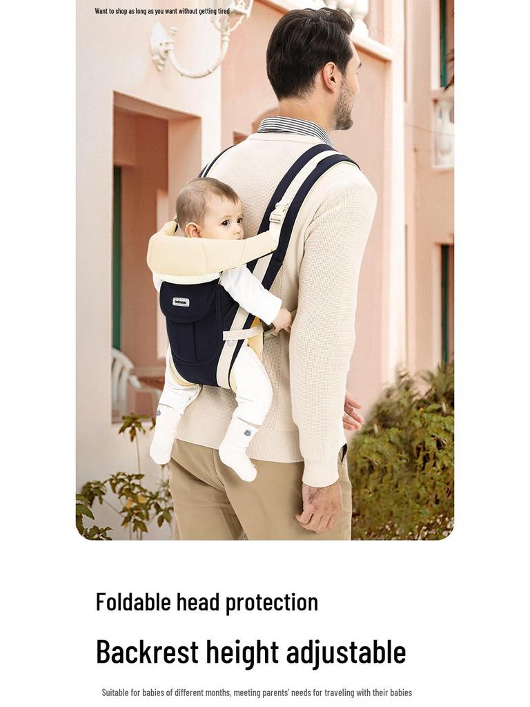 Lightweight 4-Season Baby Carrier with Waist Stool - Multifunctional, Two-Way, Hands-Free Design