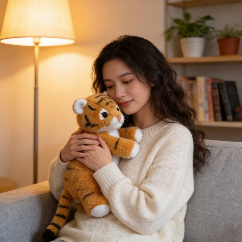 Plush Tiger Toy With Pp Cotton Filling For Kids And Adults Perfect As Birthday Gift