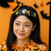 Bat Halloween Hair Hoop Horrible Ghost Bat Print Hairband Exaggerated Skull Head Headband  Party
