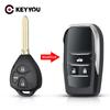 KEYYOU Modified 3 Buttons Car Remote Key Shell FOB Case Cover Fit For Toyota Corolla Hiace Camry X Yaris 4Runner Land Cruiser