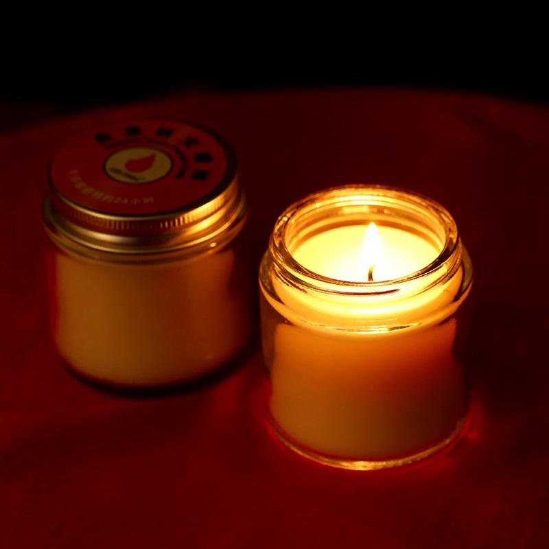 24-hour Emergency Disaster Prevention Candles for Household Power Outage Lighting Outdoor Greenhouse Heat-enhancing Transparent Glass Cup