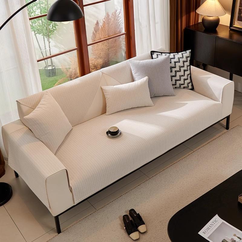 Wohnzimmersofas Rutschfeste einfarbige Chenille-Sofakissen-Couchbezüge Matte Schonbezug Funda Sofamatte