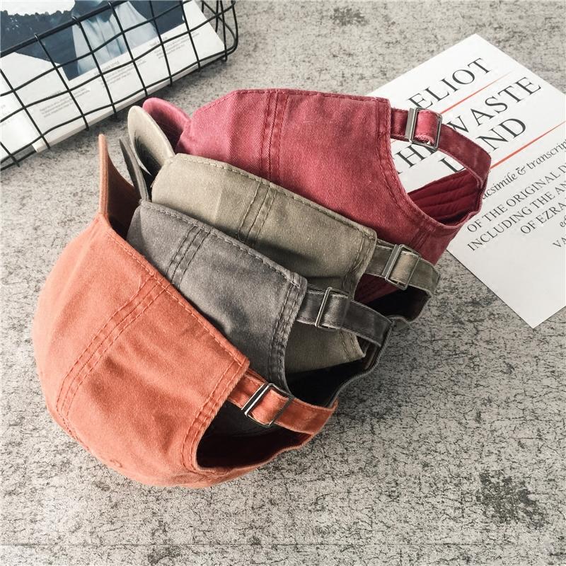 Wyprała Czapka Baseballowa Damska Męska Letnia Czapka Snapback Regulowana Vintage Miękka Codzienna Daszek Przeciwsłoneczny Street Czapka Trucker Jednolity Kolor Czapka Ojca