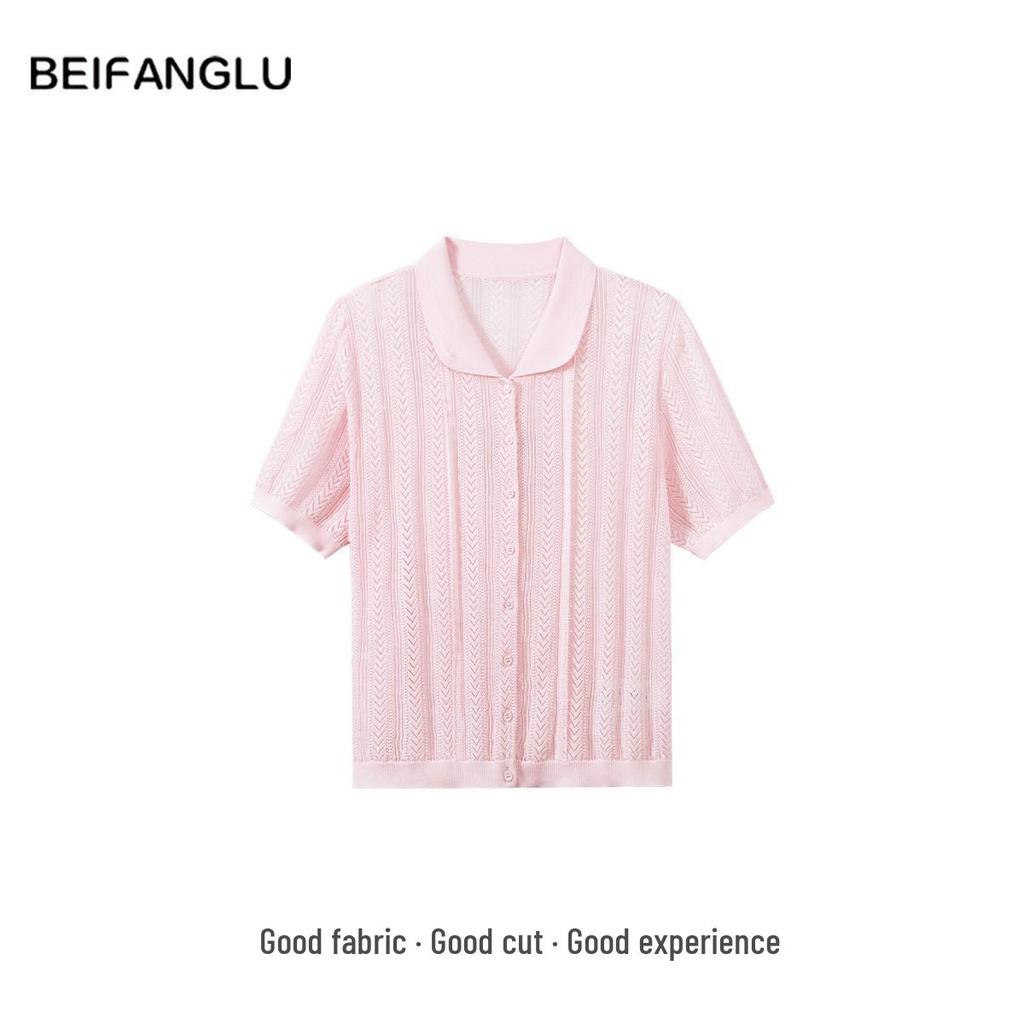 Northern Deer French Hollow Jacquard Knit Short Sleeve - 75.3% Lyocell, 19.4% Cotton, 5.3% Silk