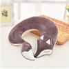 Cute Fox U Shape Neck Pillow Animal Cotton Plush Travel Car Home Pillow Health Care with Eye Mask Nap Animal Pillow Almohada