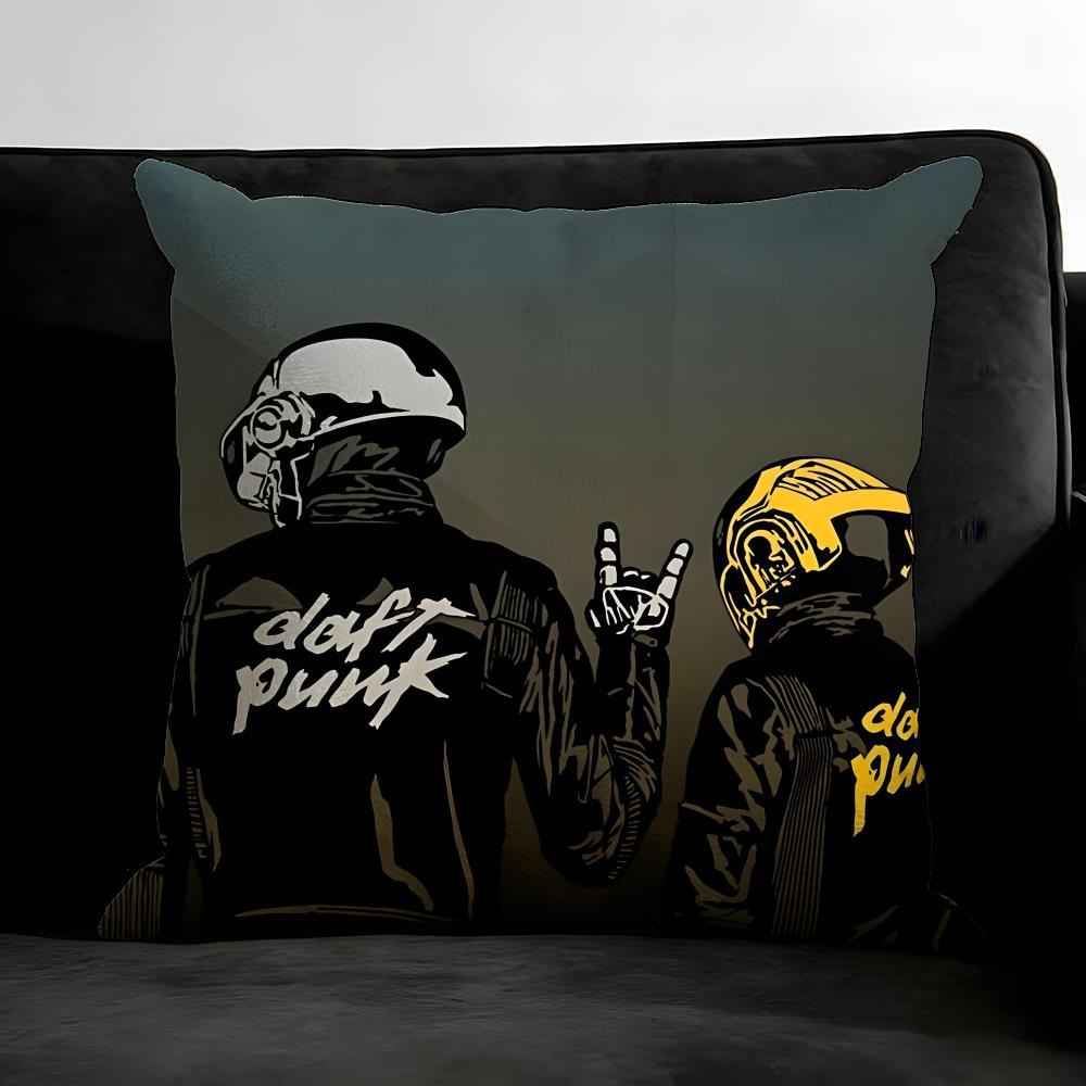 D-Daft Punkk Band Cushion Cover Pillowcase Ultra Soft Skin Friendly Fabric Cloud Like Comfort & Concealed Zipper