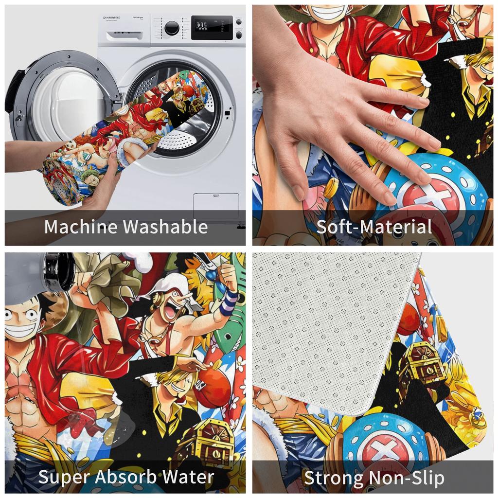 Anime One Piece Doormat Anti-Slip Bath Kitchen Mat Living Room Floor Door Entrance Carpet Rug