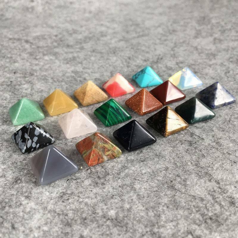 Crystal Healing Chakra Pyramid Stone Set Featuring Unique Natural Quartz Crystals For Spiritual Growth