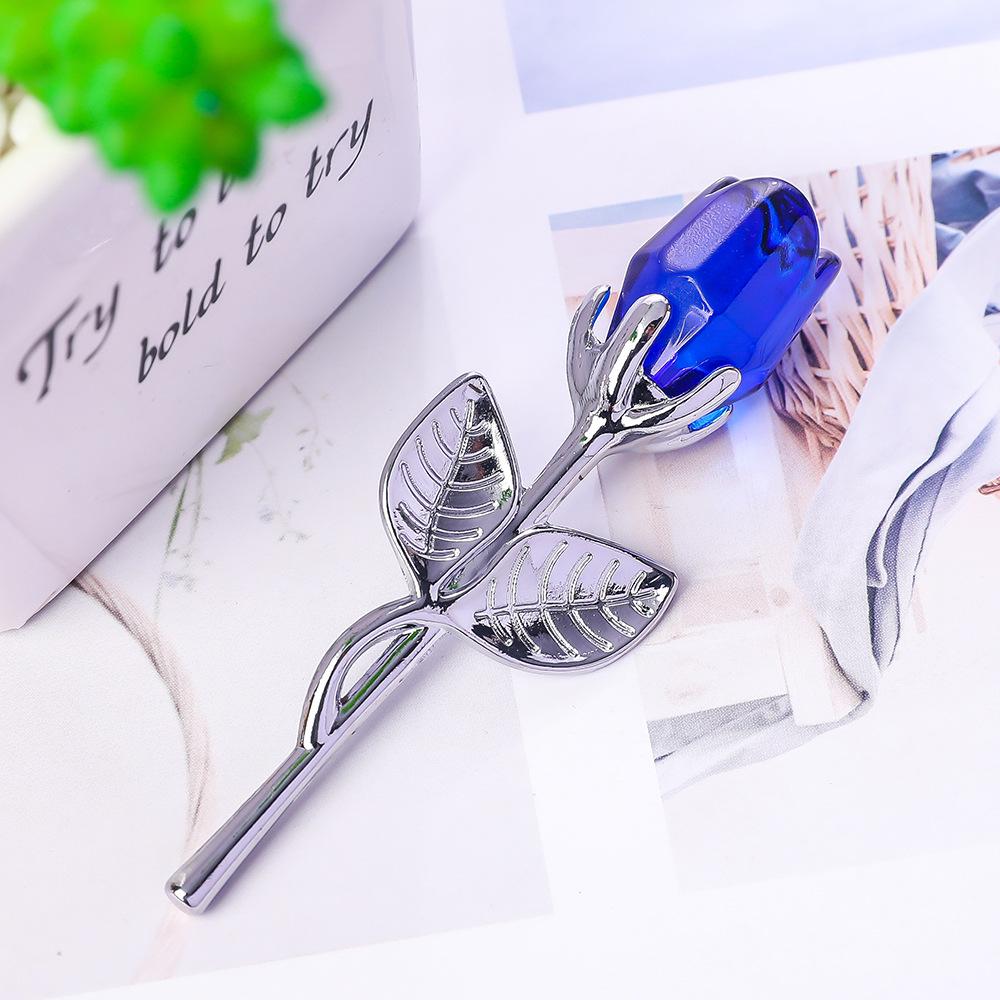 Crystal and Metal Rose Ornaments for Weddings and Valentine's Day Gifts