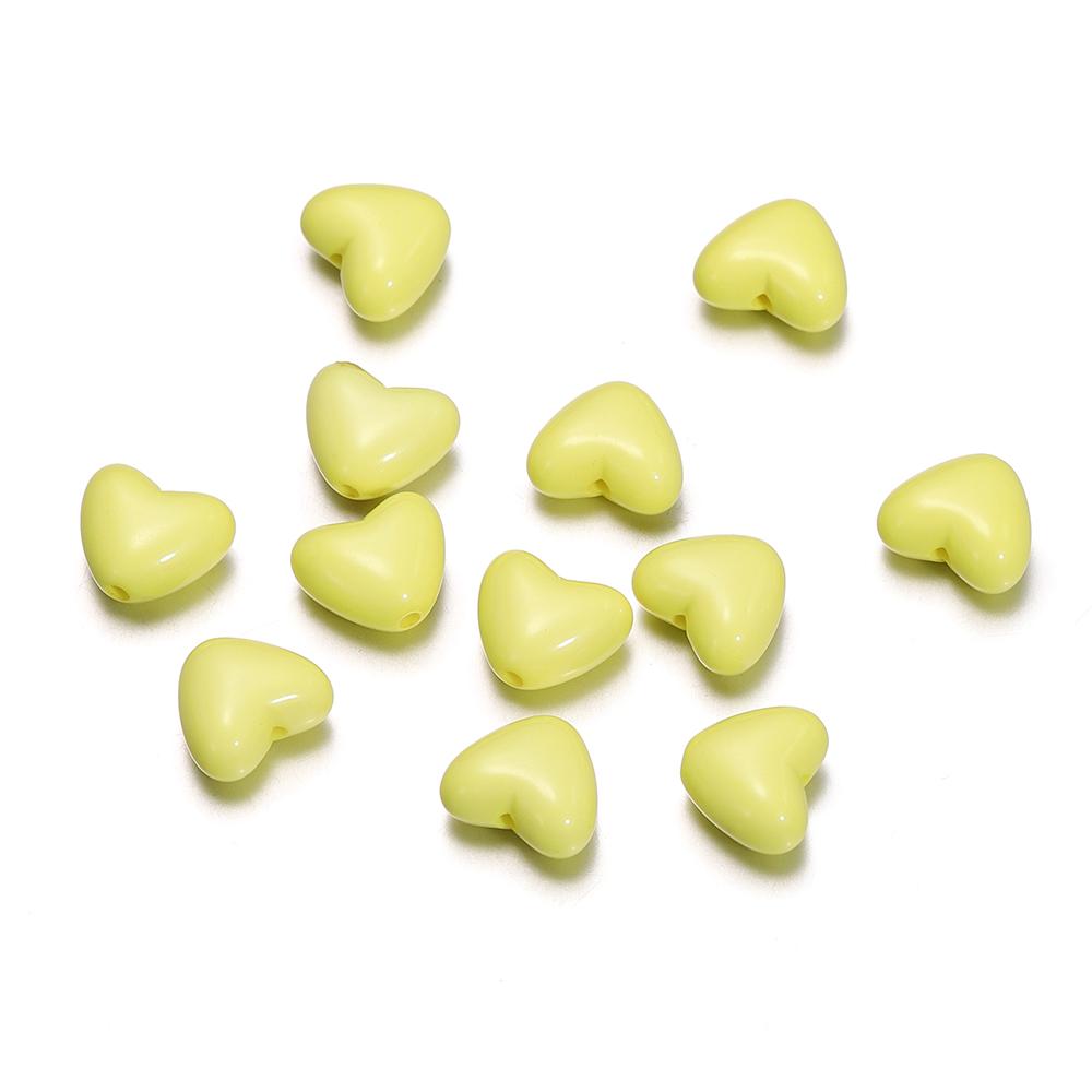 50pcs/Lot Heart Shape Acrylic Loose Spacer Beads for DIY Bracelet Necklace Jewelry Making Accessories Supplies Wholesale