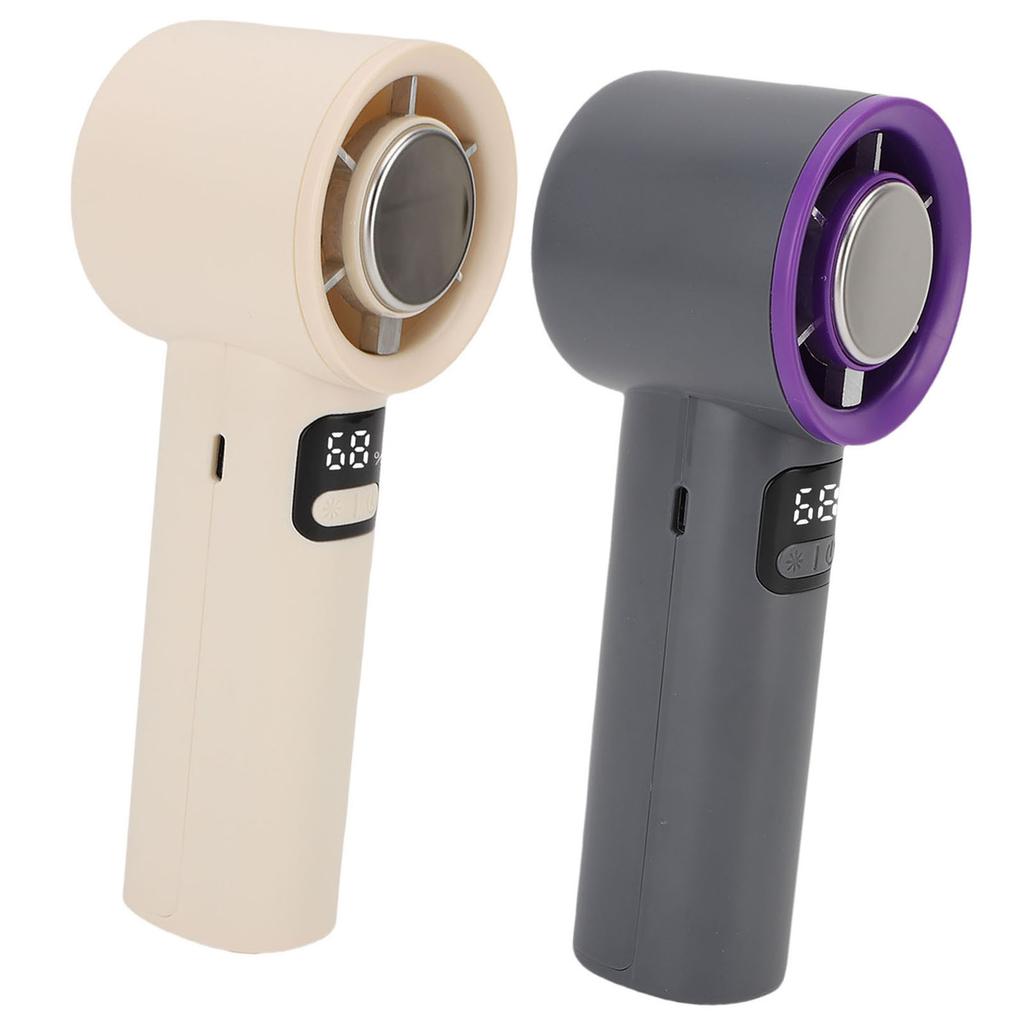 Portable Handheld Fan 100 Speed LED Digital Display Personal Cooling Fan Rechargeable Battery Operat