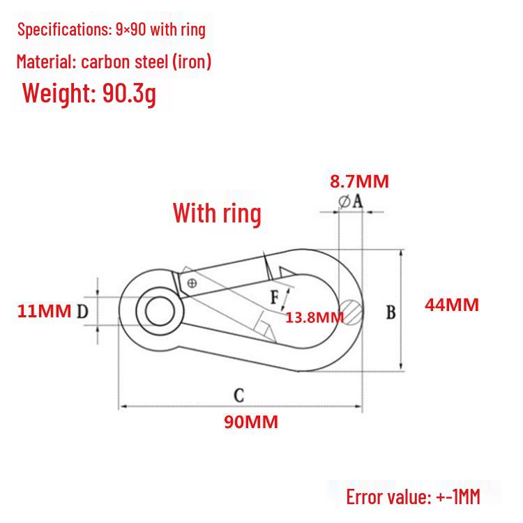 Galvanized Ring Eye Spring Hook Safety Buckle with Lifting Eye and Hook