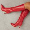 Fashion Women Knee-High Boots Size 35-42 Fashion Women Shoes Zipper Strippers Cool Wedding Party Ladies Modern Stiletto High Heels Shoes