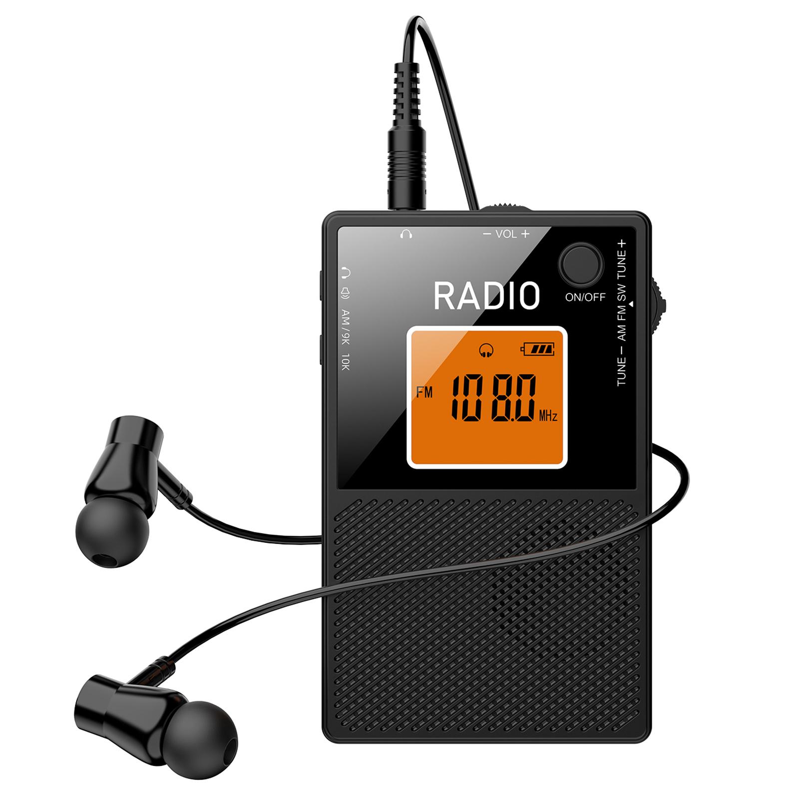 

Supports FM AM SW Band Transistor Radio Portable Type-C Rechargeable Full Band Pocket Radio LCD Backlit Digital Radio Receiver чорний