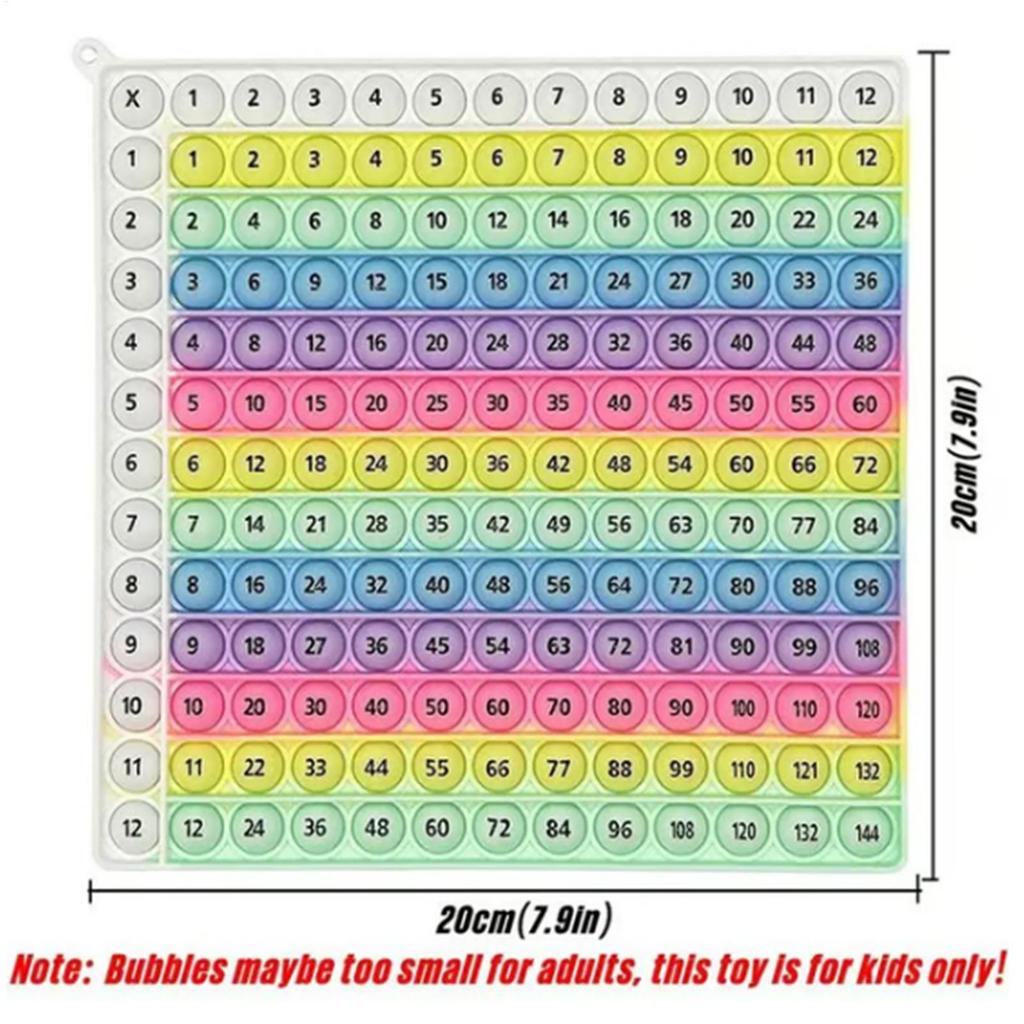 20x20x1.5cm Multiplication Push Button Board Math Board Games Fidget Chart Educational Toys Kids Math Formula Learning Toys