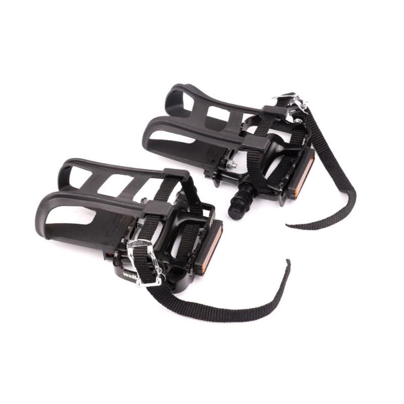 

Bicycles Pedals Toe Clip Cage Spin Pedals with Toe Clip and Strap for Exercise Outdoor Cycling, Indoor Stationary Bike чёрный