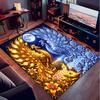 1PC Custom Name Golden Phoenix Blue Peacock Theme Floor Mat Ideal for Living Room, Game Rooms, Office, Bedroom,Floor Mat Playful Design